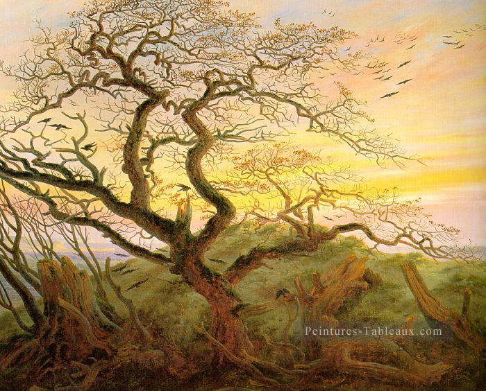 L’Arbre des Crows romantique paysage Caspar David Friedrich Peintures à l'huile